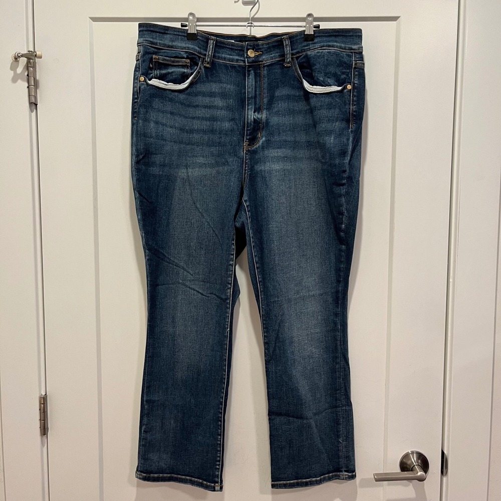 Judy Blue Skinny Fit Capri Jeans Dark Wash High Rise Denim 4250 Womens 20W
